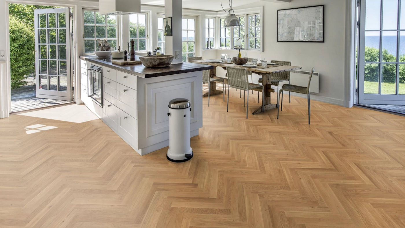 Kahrs Studio Herringbone 70mm x 490mm Hardwood Plank Oak Cd Natural Oil