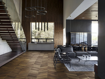 Kahrs Chevron 305mm x 1848mm Hardwood Plank Oak Chevron Dark Brown