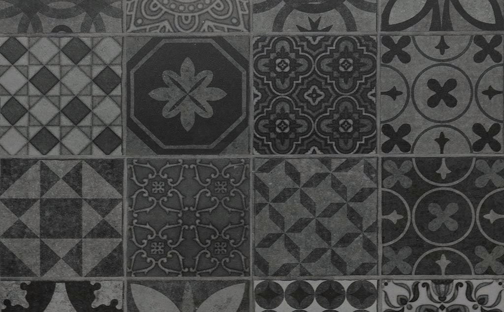 FirmFit Encaustic Tile Deco 300mm x 600mm Vinyl Tile