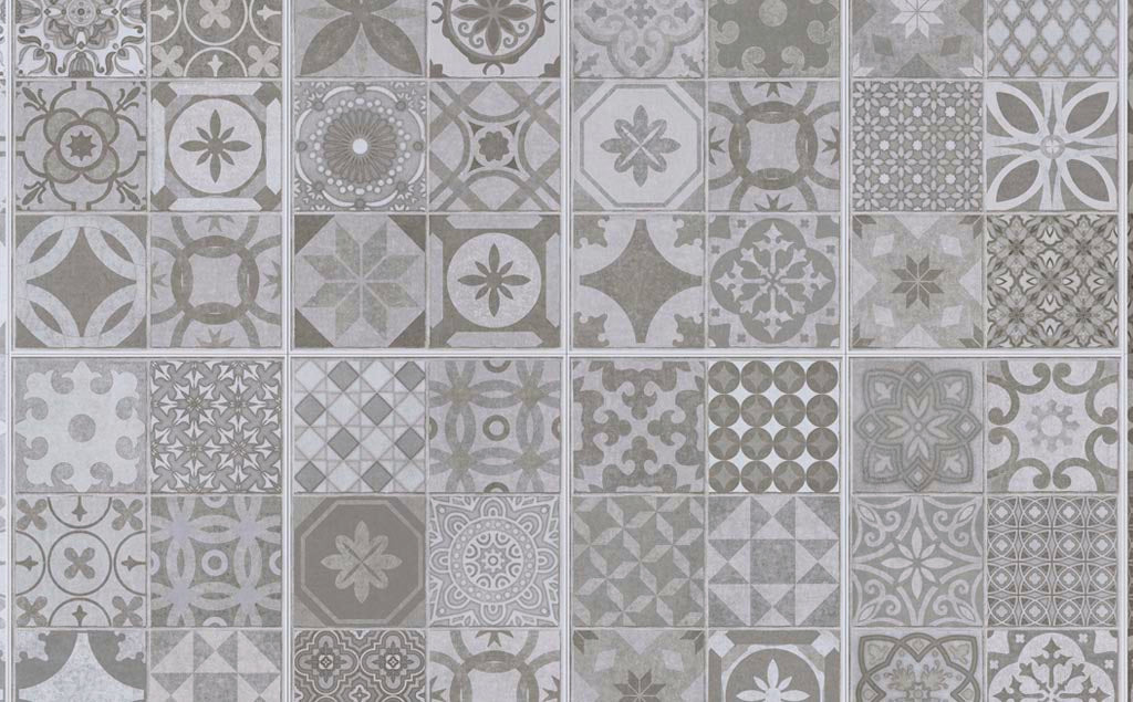 FirmFit Encaustic Tile Deco 300mm x 600mm Vinyl Tile