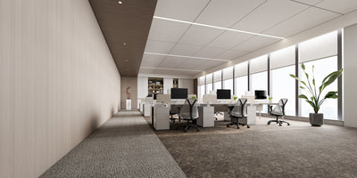 The Floor Hub Lattice 500mm x 500mm Carpet Tile Denim