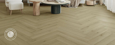 FirmFit Silent Herringbone 142mm x 710mm Vinyl Plank Blonda Oak
