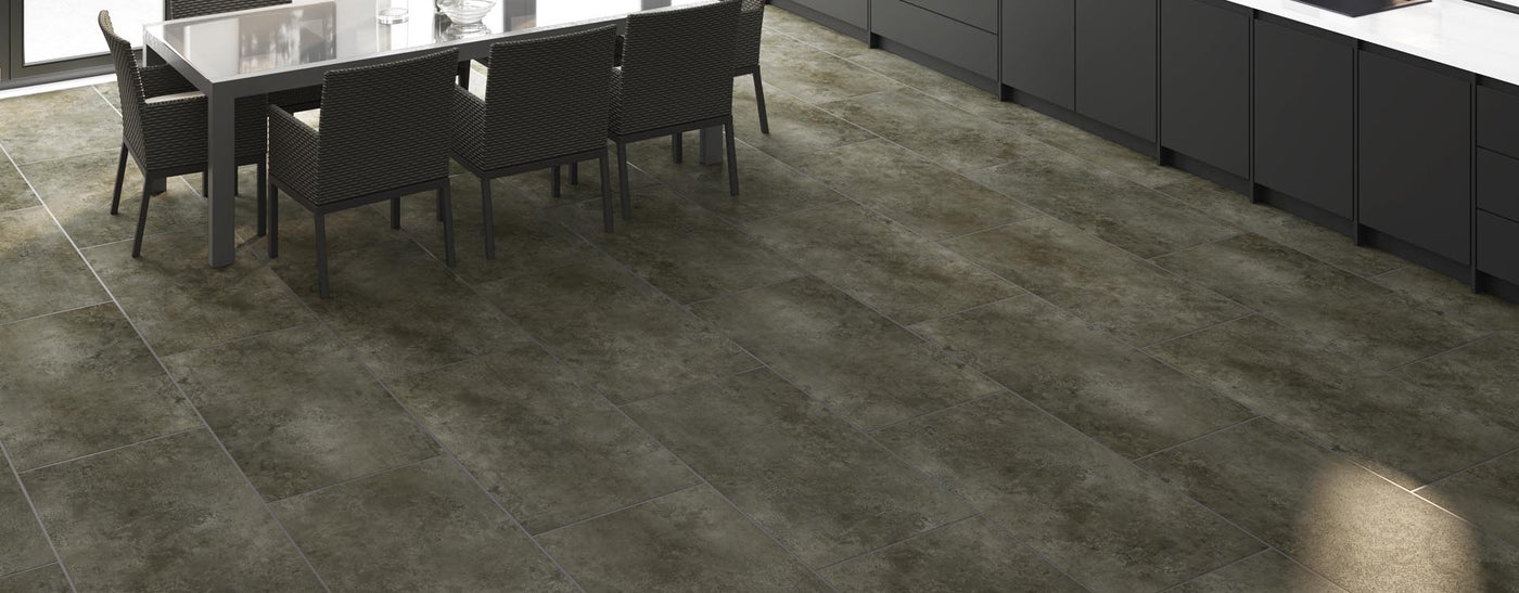 FirmFit Original Pre-Grouted 405mm x 810mm Vinyl Tile Riven Beige Stone
