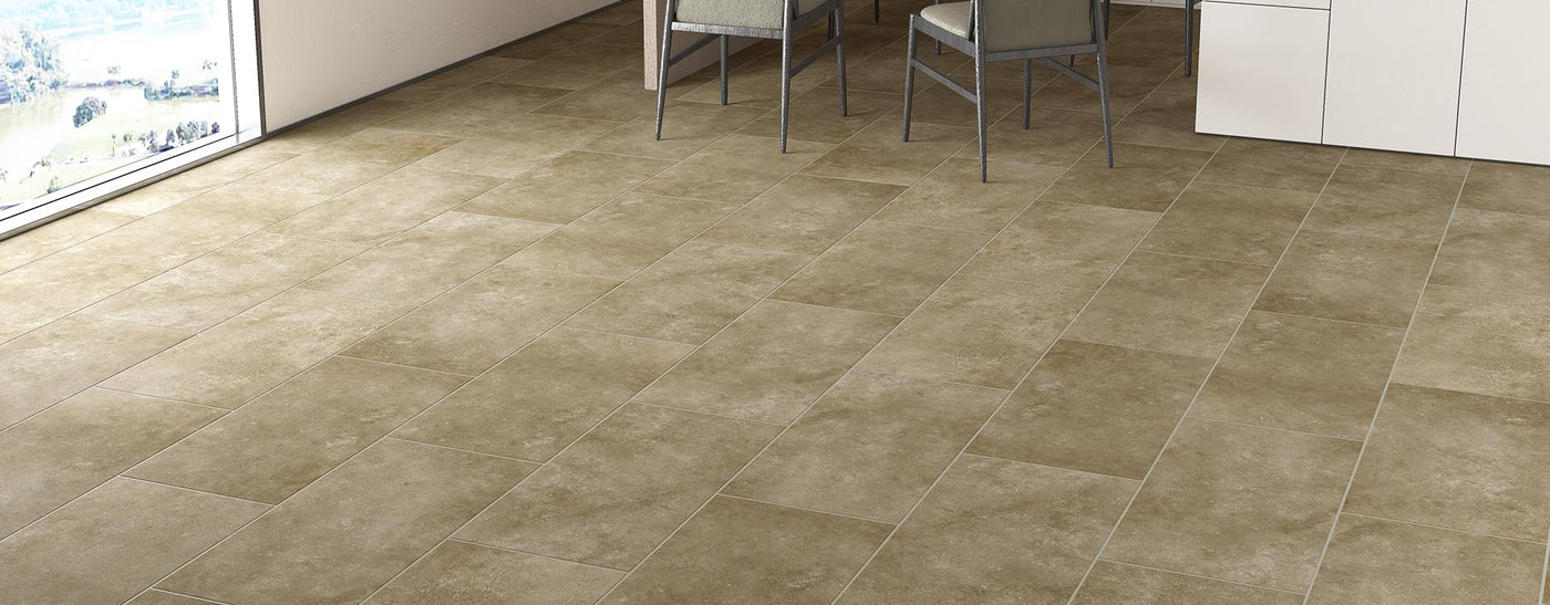 FirmFit Original Pre-Grouted 405mm x 810mm Vinyl Tile Silver Concrete