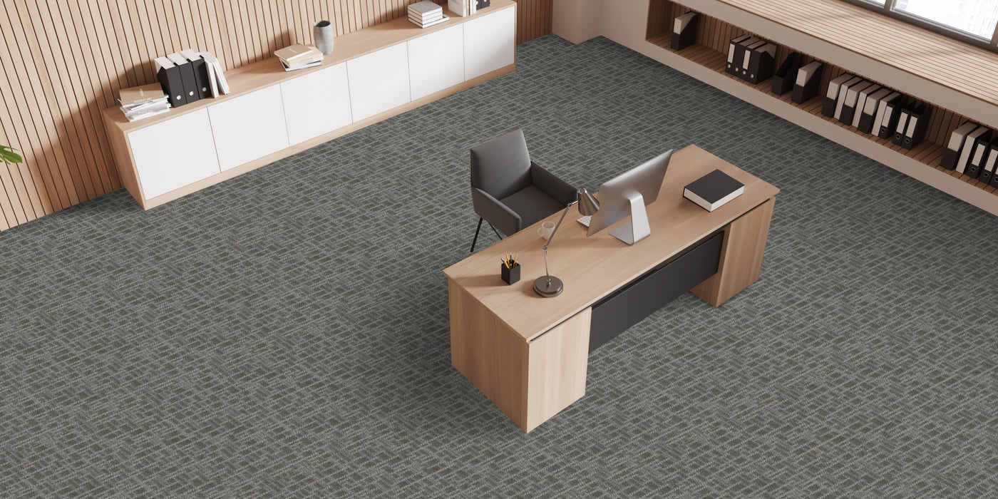The Floor Hub Lattice 500mm x 500mm Carpet Tile Olive Green