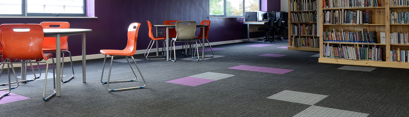 Burmatex Lateral 500mm x 500mm Carpet Tile Pewter Cloud