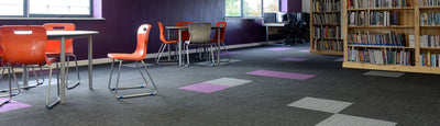 Burmatex Lateral 500mm x 500mm Carpet Tile Pewter Cloud