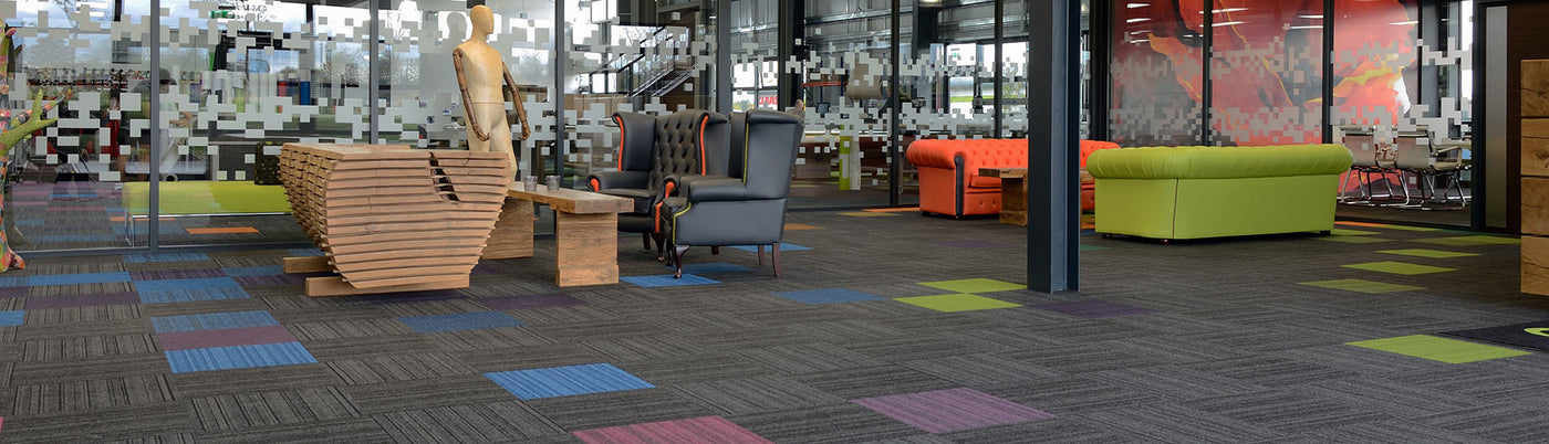 Burmatex Code 500mm x 500mm Carpet Tile Pewter Track