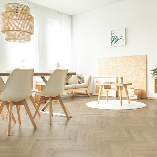 Nordikka Select Bodo Herringbone 118mm x 590mm Vinyl Plank Light Washed Oak