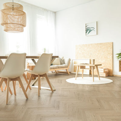 Nordikka Select Bodo Herringbone 118mm x 590mm Vinyl Plank Light Washed Oak