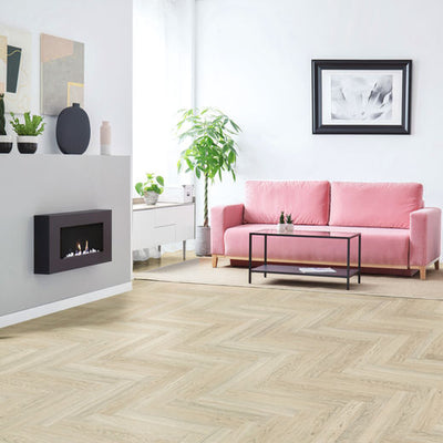 Nordikka Select Tromso Herringbone 118mm x 590mm Vinyl Plank Limed Oak