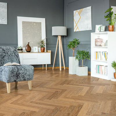 Nordikka Select Bodo Herringbone 118mm x 590mm Vinyl Plank Slate Grey
