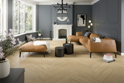 Egger NatureSense Herringbone 168mm x 840mm Laminate Plank Light Baronia Oak