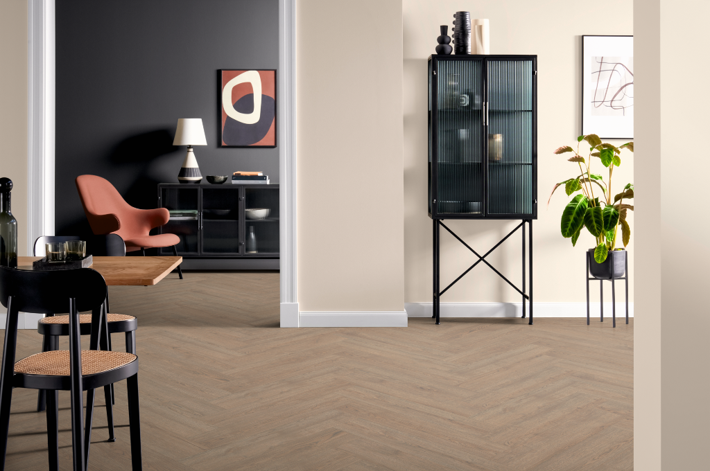 Egger NatureSense Herringbone 168mm x 840mm Laminate Plank Natural Casella Oak