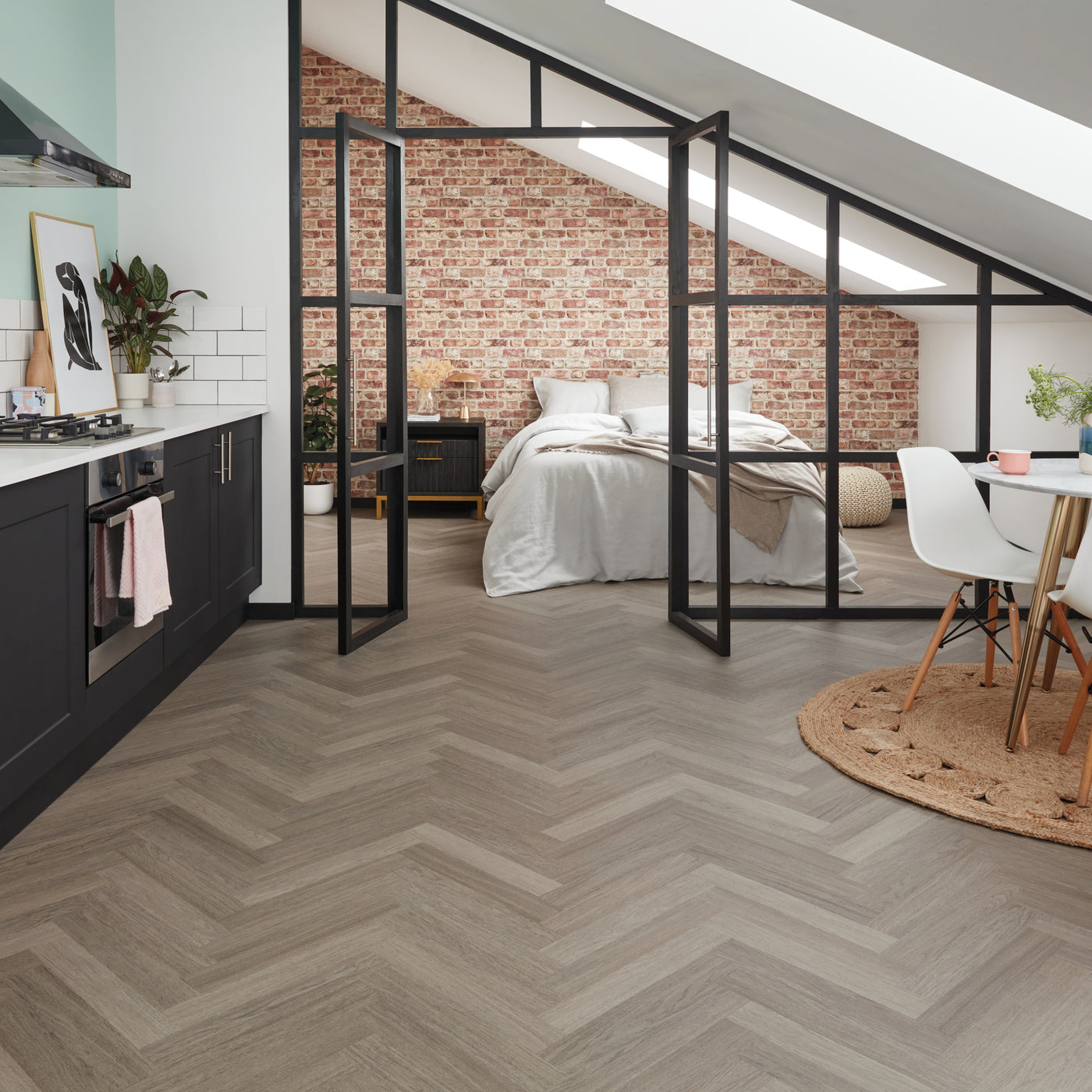 Karndean Knight Tile Herringbone 76mm x 457mm Vinyl Plank