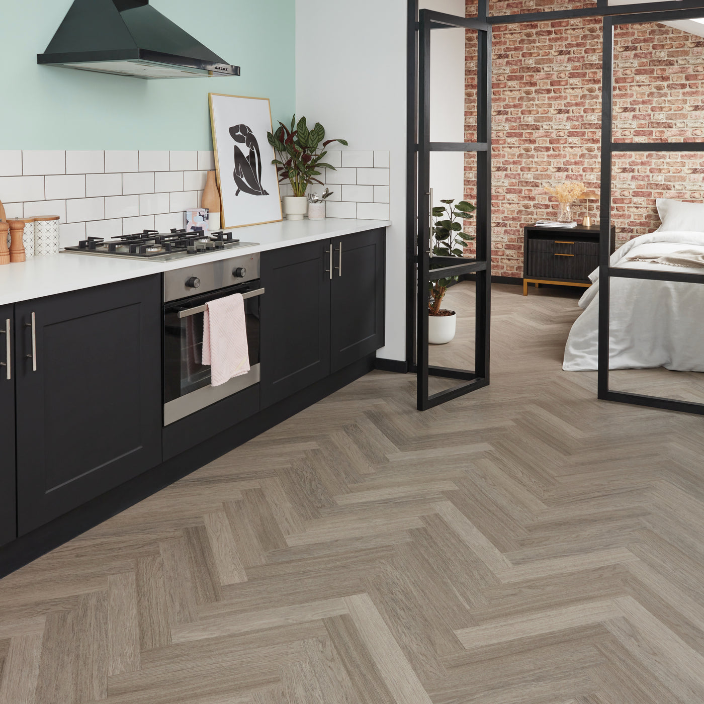 Karndean Knight Tile Herringbone 76mm x 457mm Vinyl Plank